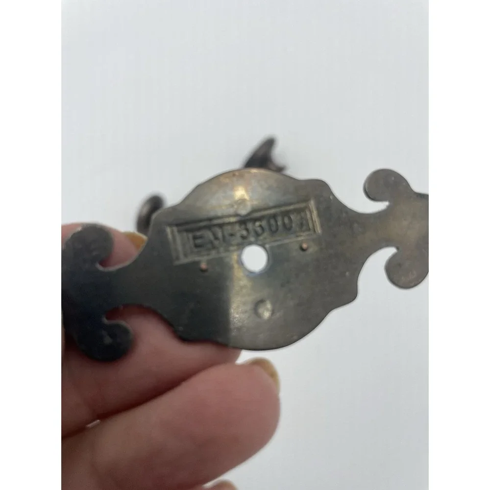 Vtg Antique Copper Cabinet Hardware Knob ‎ Fleur de Lis 3